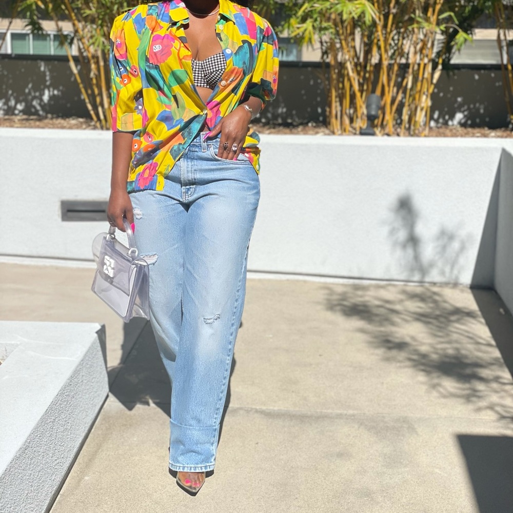 Vintage reworked jeans.